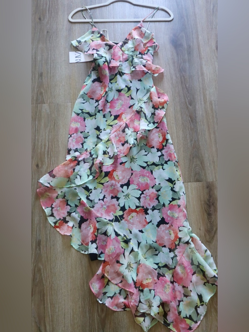 Zara Floral Ruffle Maxi Dress